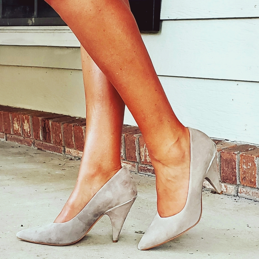 Nine West Gray Pointy Toe Heel